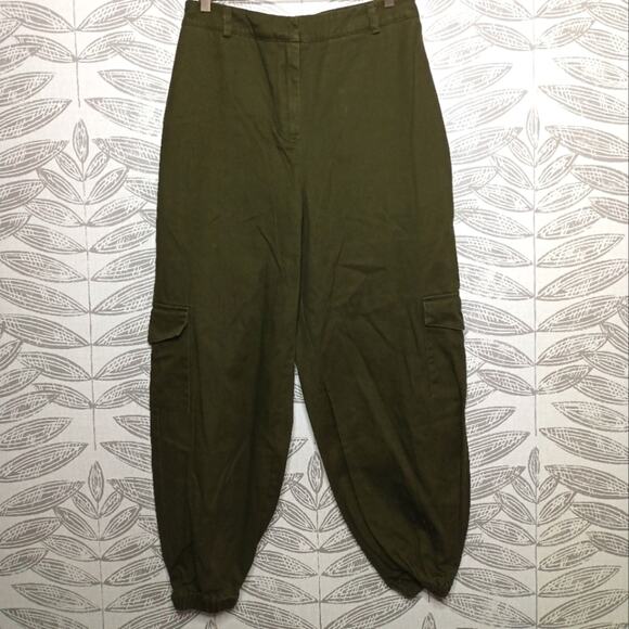 Lovers + Friends Joggers Cargo Pockets Cropped Ankle Green - Picture 1 of 7